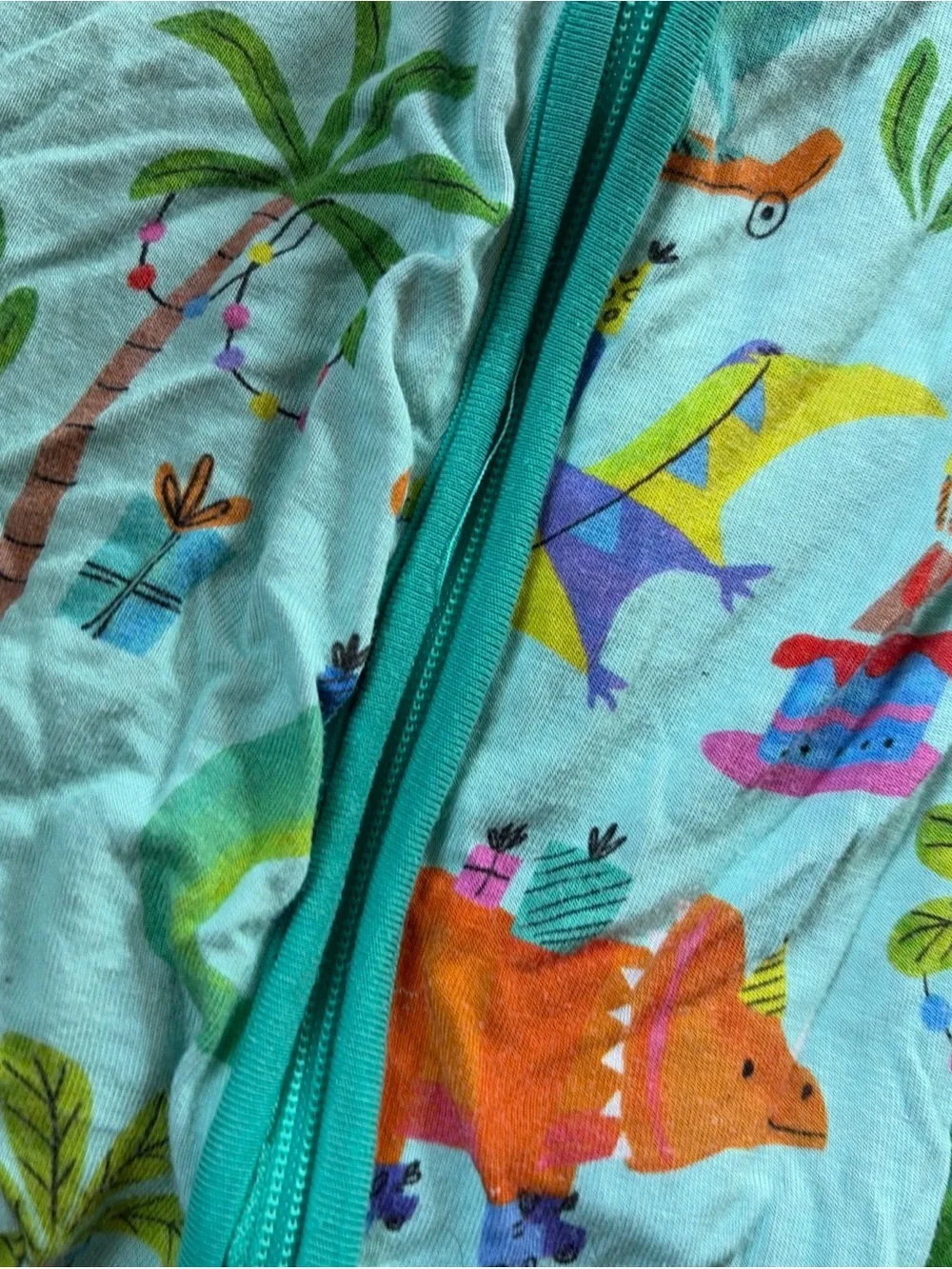 Little Sleepies Shorty Zippy Bundle Of 2 6-12 Mo Nemo Dinosaur Birthday Hat